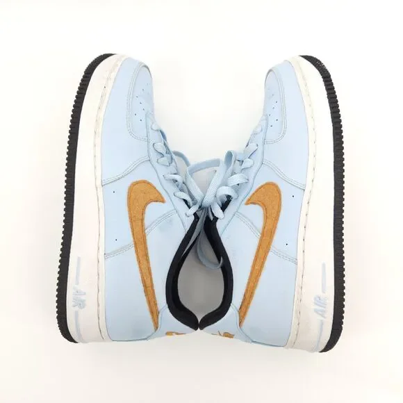 AIR FORCE 1 FELT CELESTINE Shoes Women Size 8.5 / 7Y BLUE GOLD BV6058-400 - Picture 6 of 10